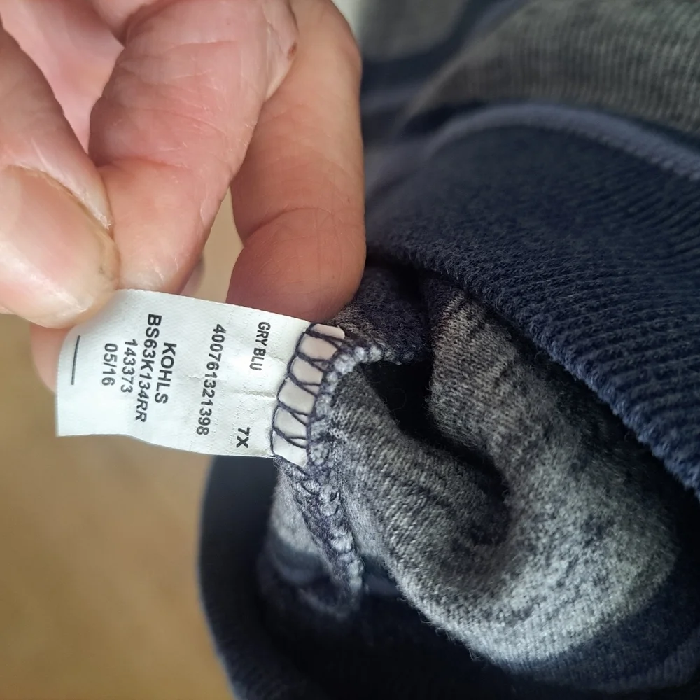 Sonoma Boys Blue Gray Striped Long Sleeve Sweater Size 7X